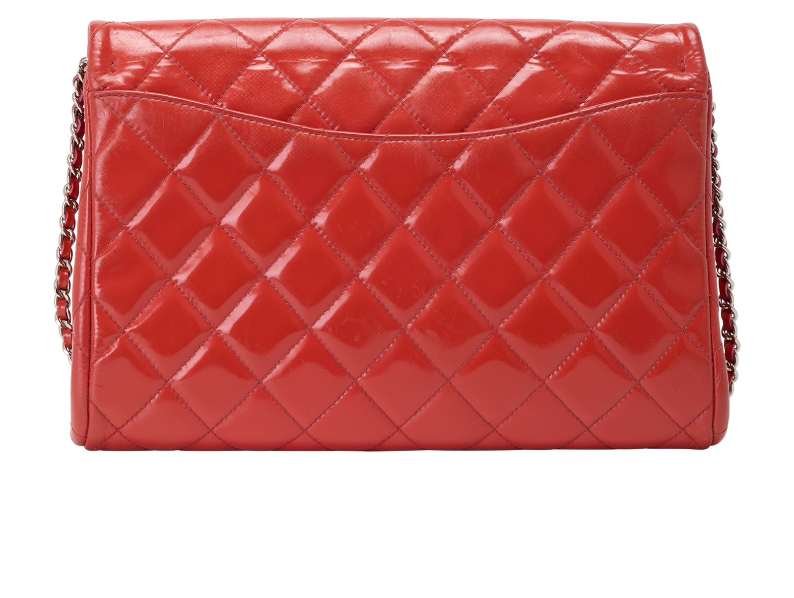 Jumbo Timeless Single Flap, &pound;1,700, Handbags, Red, Patent Leather, Back view